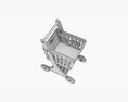 Market Wooden Shopping Trolley 3Dモデル