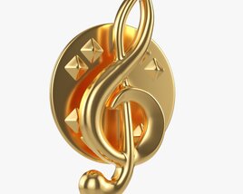 Music Clef Pin 3D 모델 