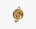 Music Clef Pin 3D-Modell