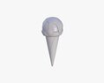 Ice Cream Ball With Chocolate On Top In Waffle Cone 3Dモデル