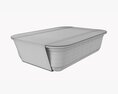 Plastic Food Container Box Tray With Label Mockup 18 3D модель