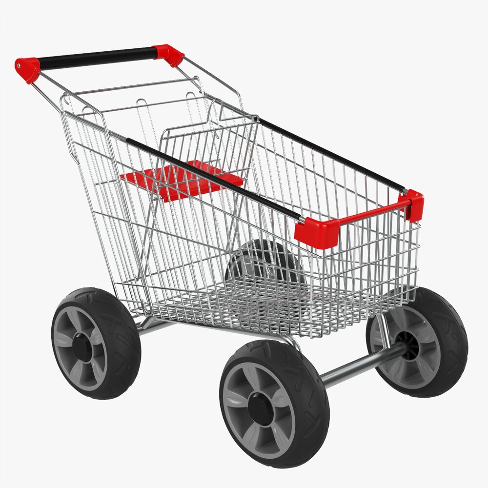 Shopping Cart With Big Wheels 02 3D模型
