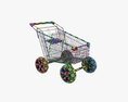 Shopping Cart With Big Wheels 02 Modelo 3D