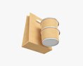 Takeaway Paper Bag And Containers Modello 3D