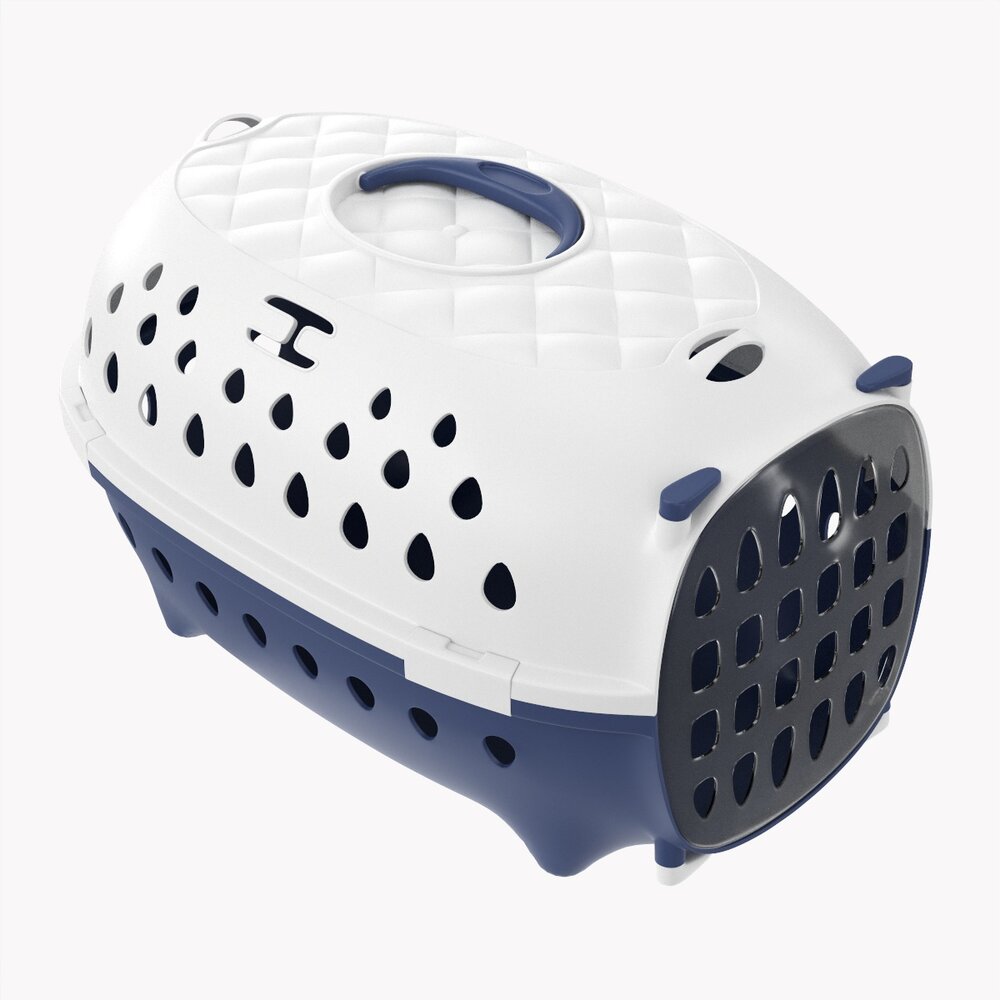 Travel Pet Carrier White Blue 3D模型