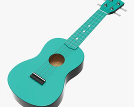 Ukulele Guitar Light Blue Modèle 3D