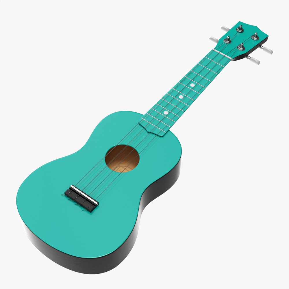 Ukulele Guitar Light Blue Modello 3D