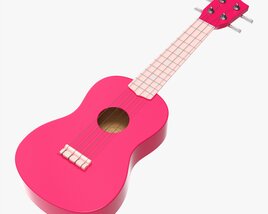 Ukulele Guitar Pink 3D-Modell