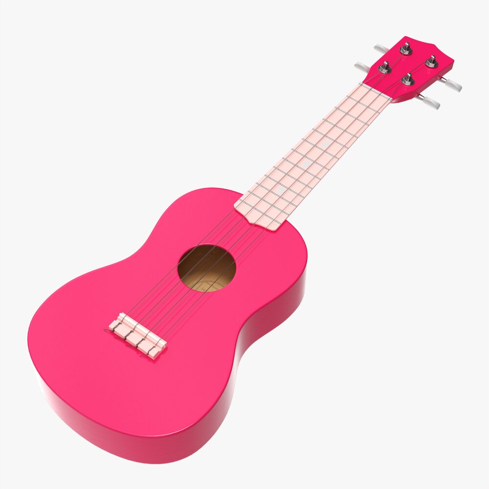 Ukulele Guitar Pink 3D model