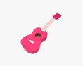 Ukulele Guitar Pink 3d model