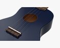 Ukulele Soprano Guitar Blue With Stand Modelo 3d