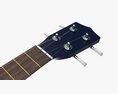 Ukulele Soprano Guitar Blue With Stand 3D 모델 