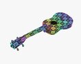 Ukulele Soprano Guitar Blue With Stand Modelo 3d