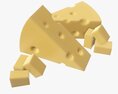 Cheese Triangle With Square Slices 3D-Modell