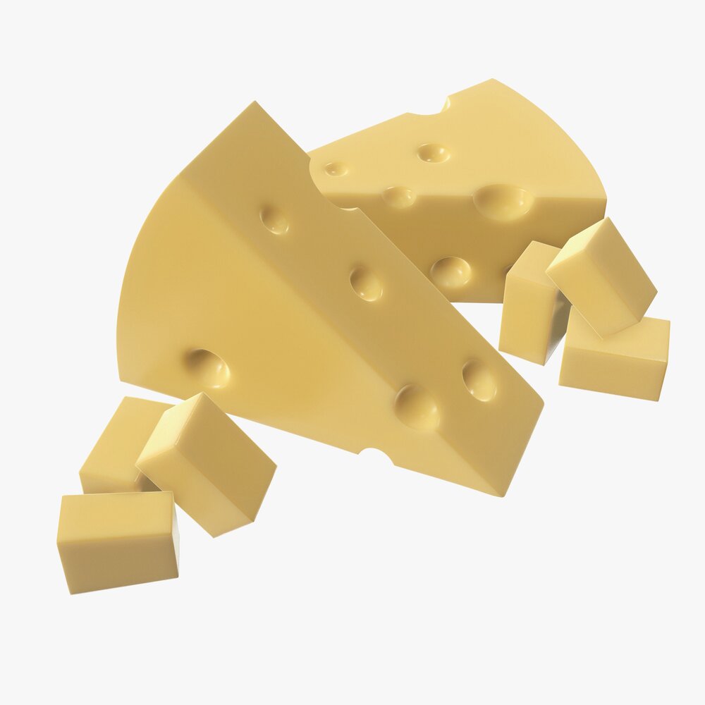 Cheese Triangle With Square Slices Modèle 3D