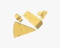 Cheese Triangle With Square Slices 3D 모델 