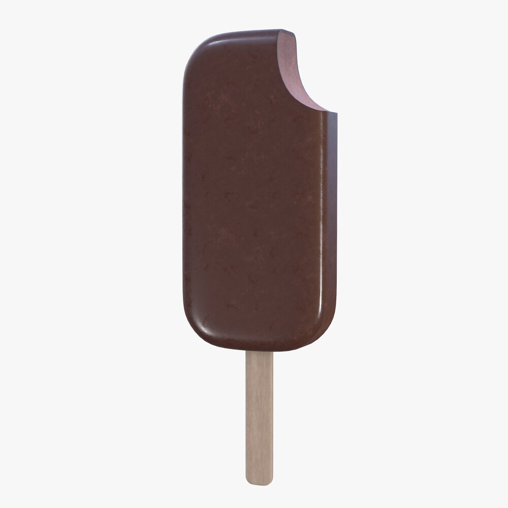 Ice Cream Chocolate On Stick Bitten Modèle 3D