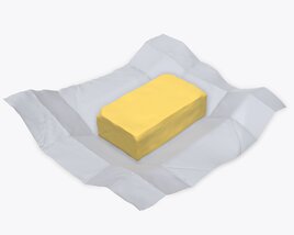 Butter With Paper On Ground 3D модель