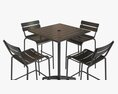 Bar Height Outdoor Table With Barstools 3D-Modell