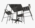 Bar Height Outdoor Table With Barstools 3D модель