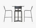 Bar Height Outdoor Table With Barstools 3D 모델 