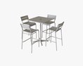Bar Height Outdoor Table With Barstools 3D-Modell