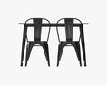 Black Dining Outdoor Table With Chairs Modèle 3d