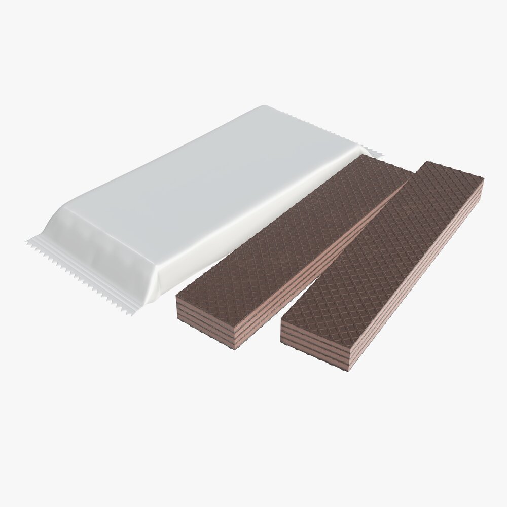 Blank Package With Waffle Cake 03 3D-Modell