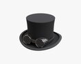 Black Top Hat With Googles Modelo 3D