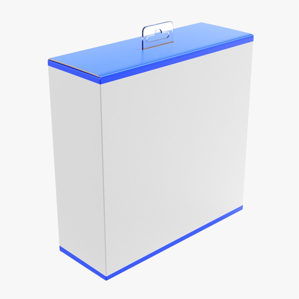 Cardboard Box With Hanger Mockup Modello 3D