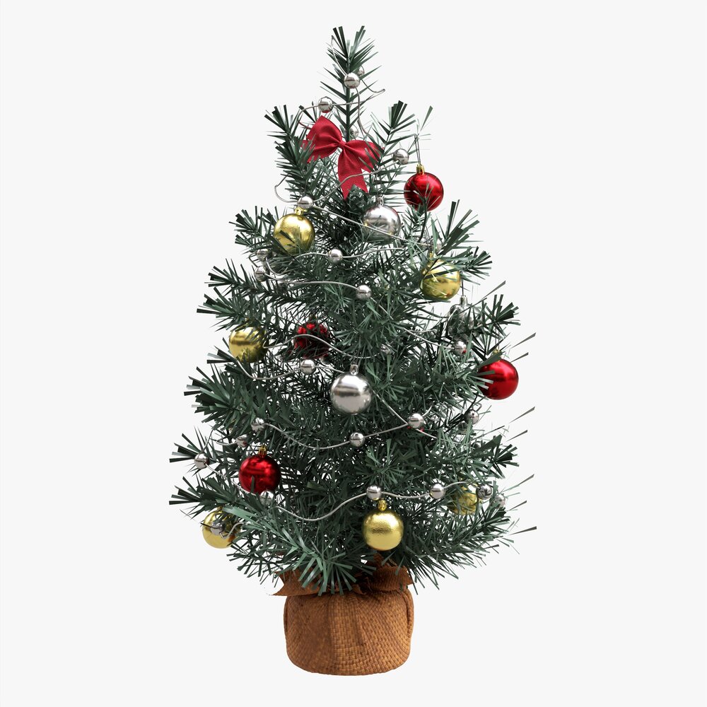 Christmas Tree Small Decorated Modello 3D