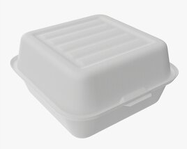Compostable Take-Away Container Closed 3D 모델 
