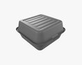 Compostable Take-Away Container Closed Gray 3D-Modell