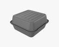 Compostable Take-Away Container Closed Gray 3D 모델 