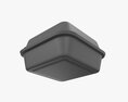 Compostable Take-Away Container Closed Gray 3D-Modell