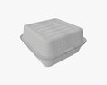 Compostable Take-Away Container Closed Gray 3Dモデル