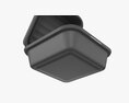 Compostable Take-Away Container Open Gray 3D 모델 