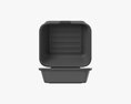 Compostable Take-Away Container Open Gray 3d model
