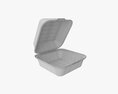 Compostable Take-Away Container Open Gray 3d model