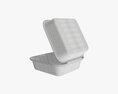 Compostable Take-Away Container Open Gray 3D модель