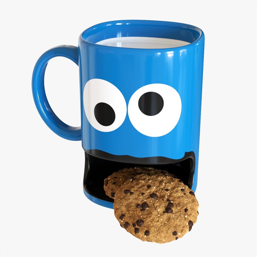 Cup With Two Cookies 3D модель