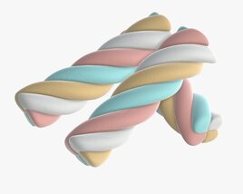 Marshmallows Colorful Candy Spiral Shape Modèle 3D