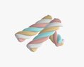 Marshmallows Colorful Candy Spiral Shape 3D模型