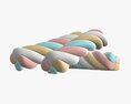 Marshmallows Colorful Candy Spiral Shape Modello 3D