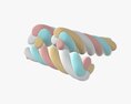 Marshmallows Colorful Candy Spiral Shape 3D 모델 