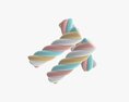 Marshmallows Colorful Candy Spiral Shape 3Dモデル