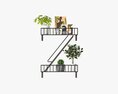 Decorative Wall Shelf With Plants 02 3Dモデル