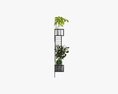 Decorative Wall Shelf With Plants 02 3D模型
