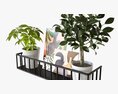 Decorative Wall Shelf With Plants 03 Modèle 3d