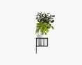 Decorative Wall Shelf With Plants 03 3D 모델 